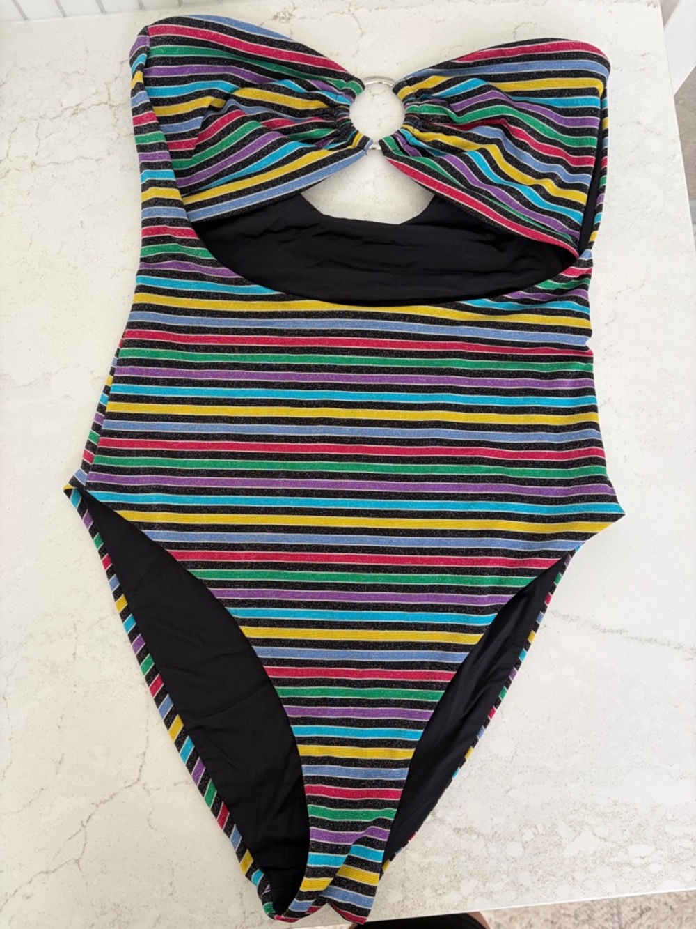We Wore What Women's Multicolor Stripe One-Piece Swimsuit